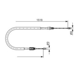 Câble de frein à main BOSCH 1987482871 pour RENAULT MEGANE OE 7700425324