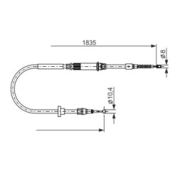 Handbrake Cable BOSCH 1987482873 OE Ref 3B0 609 721 K