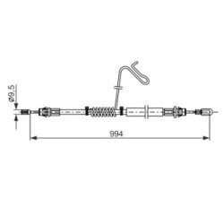 Handbrake Cable BOSCH 1987482882 OE Ref 1552043