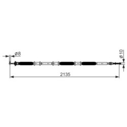 Handbrake Cable BOSCH 1987482890 OE Ref 51796639