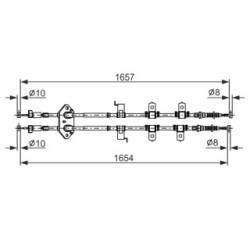 Handbrake Cable BOSCH 1987482896 OE Ref GS1D-44-410B