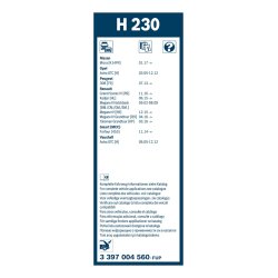 Rear Wiper Blade BOSCH 3 397 004 560 OE Ref 93195999