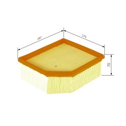 Filtre à air BOSCH F026400023 pour CITROEN, PEUGEOT BERLINGO, PARTNER BOSCH