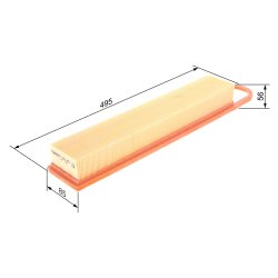 Filtre à air BOSCH F026400115 pour CITROËN, MINI, PEUGEOT OE 1444RK BOSCH