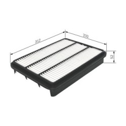 Filtre à air BOSCH F026400225 pour LEXUS, TOYOTA GX, 4, LAND OE 1780107010 BOSCH