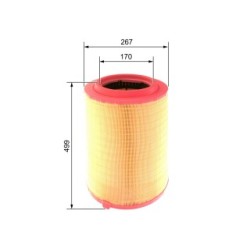 Filtre à air BOSCH F026400274 pour MAN TGS, TGX OE 81.08405-0038 BOSCH