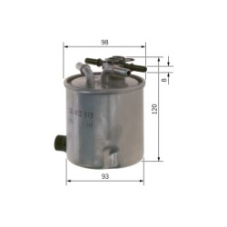 Fuel Filter BOSCH F026402019 OE Ref 77 01 066 680