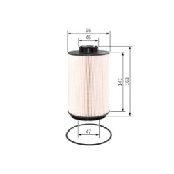 Filtre à carburant BOSCH F026402070 pour camions Renault, référence Volvo OE 02931711 BOSCH