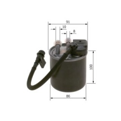 Filtre à carburant BOSCH F026402840 pour MERCEDES OE A6510901552 BOSCH