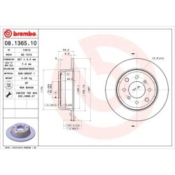Brake Disc BREMBO 08.1365.10 OE Ref 60516948
