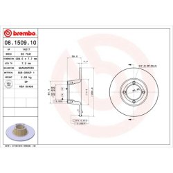 Brake Disc BREMBO 08.1509.10 OE Ref 32722130