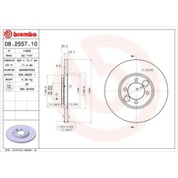 Brake Disc BREMBO 08.2557.10 OE Ref C20326