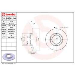 Brake Disc BREMBO 08.5026.10 OE Ref 5551178401