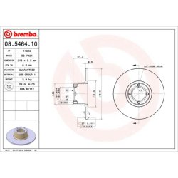 Brake Disc BREMBO 08.5464.10 OE Ref GBD90806