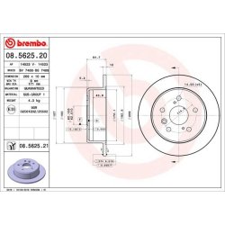 Brake Disc BREMBO 08.5625.21 OE Ref 4243132050