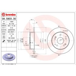 Brake Disc BREMBO 08.5803.30 OE Ref 42510S5TE00