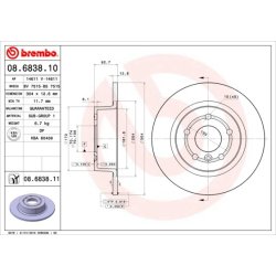 Brake Disc BREMBO 08.6838.11 OE Ref SDB000210