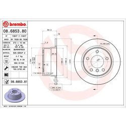Brake Disc BREMBO 08.6853.81 OE Ref 34211164399