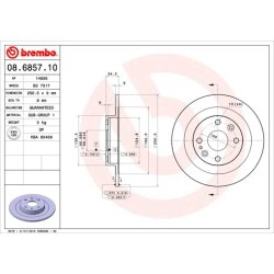 Brake Disc BREMBO 08.6857.10 OE Ref BB4C26251A