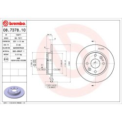 Brake Disc BREMBO 08.7378.10 OE Ref B46126251C