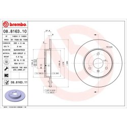 Brake Disc BREMBO 08.8163.11 OE Ref 0004341V001