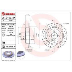 Brake Disc BREMBO 08.9163.2X OE Ref 34216774987