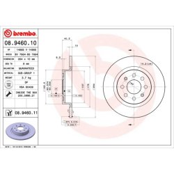 Brake Disc BREMBO 08.9460.11 OE Ref 55700592