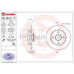 Brake Disc BREMBO 08.9512.17 OE Ref 4246Z9