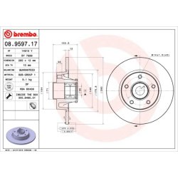 Brake Disc BREMBO 08.9597.17 OE Ref 4320600QAB