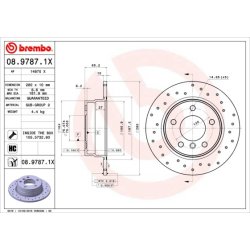 Brake Disc BREMBO 08.9787.1X OE Ref 34216855001