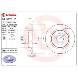 Brake Disc BREMBO 08.9975.11 OE Ref 1223568