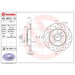 Brake Disc BREMBO 08.9975.1X OE Ref 1223568