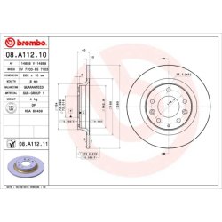 Brake Disc BREMBO 08.A112.11 OE Ref G15Y26251A