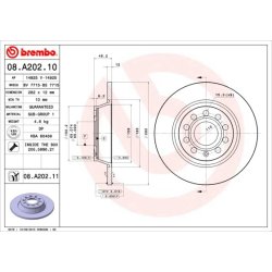 Brake Disc BREMBO 08.A202.11 OE Ref 1K0615601M