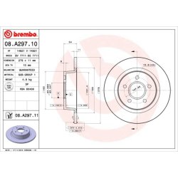 Brake Disc BREMBO 08.A297.11 OE Ref 1362868