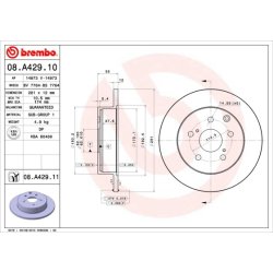 Brake Disc BREMBO 08.A429.11 OE Ref 4243142060