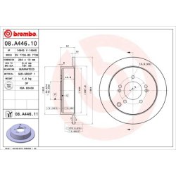 Brake Disc BREMBO 08.A446.11 OE Ref 584113A300