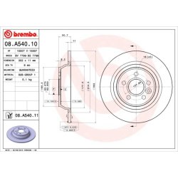Brake Disc BREMBO 08.A540.11 OE Ref 1385590