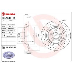 Brake Disc BREMBO 08.A540.1X OE Ref 1385590
