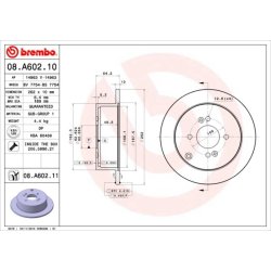 Brake Disc BREMBO 08.A602.11 OE Ref 584111C800