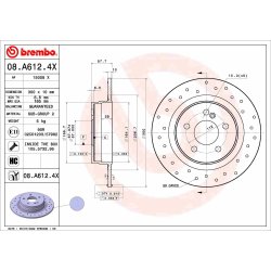 Brake Disc BREMBO 08.A612.4X OE Ref 2044230912