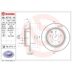 Brake Disc BREMBO 08.A715.11 OE Ref 432063SC0A