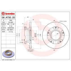 Brake Disc BREMBO 08.A730.20 OE Ref 1387152
