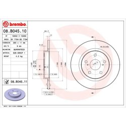 Brake Disc BREMBO 08.B045.11 OE Ref 4243105070