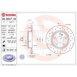 Brake Disc BREMBO 08.B347.4X OE Ref 246423001207