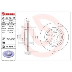 Brake Disc BREMBO 08.B348.41 OE Ref A2464230112