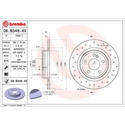 Brake Disc BREMBO 08.B348.4X OE Ref A2464230112