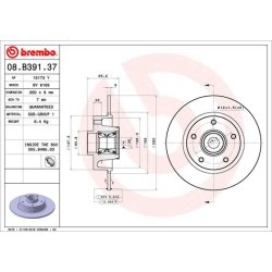 Brake Disc BREMBO 08.B391.37 OE Ref 432006609R