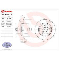 Brake Disc BREMBO 08.B493.10 OE Ref 4243152150