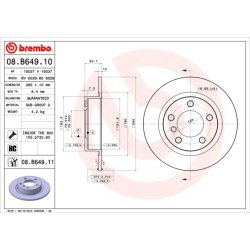 Brake Disc BREMBO 08.B649.11 OE Ref 34209804830